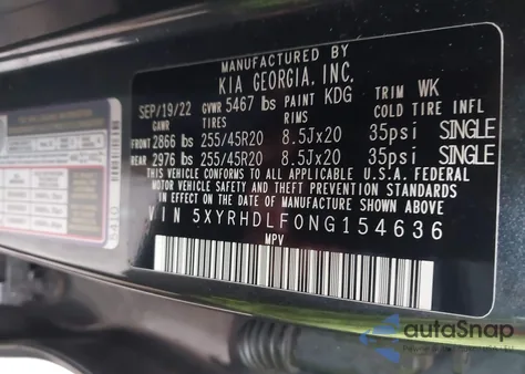 2022 Kia Sorento X-Line Ex from USA, damaged, VIN 5XYRHDLF0NG154636